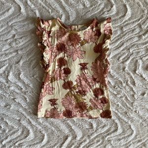 Kate Quinn retro floral flutter sleeve tee